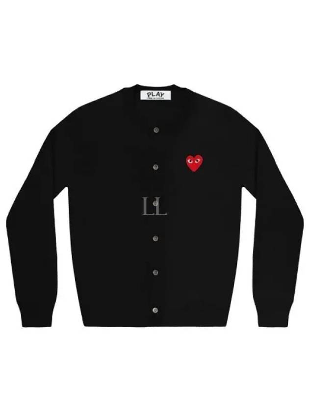 Red Heart Waffen Cardigan Black - COMME DES GARCONS - BALAAN 2