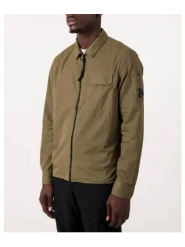 Gabardine Zipped Long Sleeve Shirt Khaki - CP COMPANY - BALAAN 2