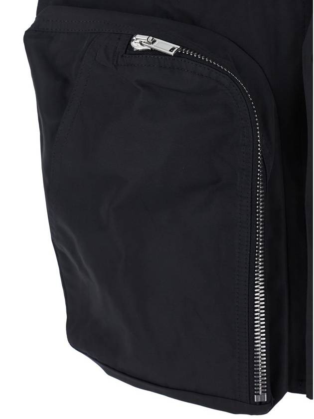 Black Vest With V-Neck And Cargo Pockets In Cotton Man - RICK OWENS - BALAAN 3