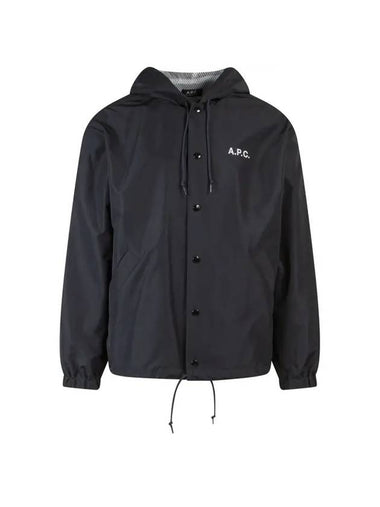 Greg Logo Print Windbreaker Navy - A.P.C. - BALAAN 1