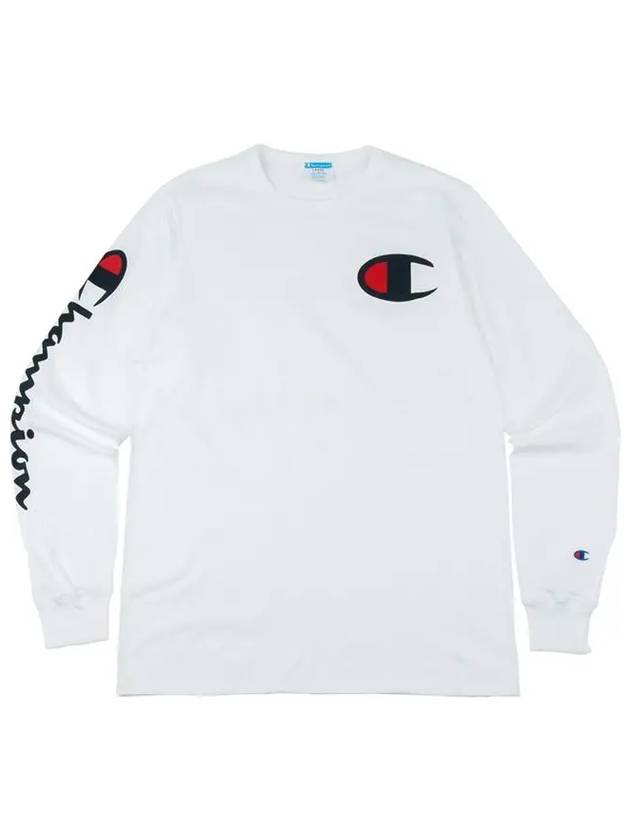 Heritage C Big Logo Graphic Men s Long Sleeve T Shirt White GT47 Y07789 WHC - CHAMPION - BALAAN 4