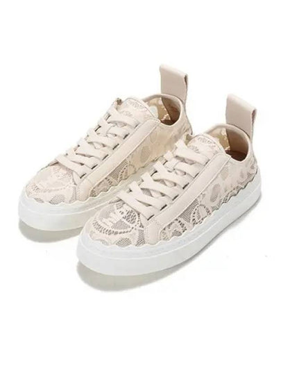 Lauren Lace Low Top Sneakers Mild Beige - CHLOE - BALAAN 2