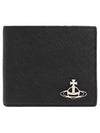 Vegan Biogreen Saffiano Billfold Half Wallet Black - VIVIENNE WESTWOOD - BALAAN 2