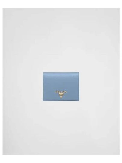 Saffiano Leather Half Wallet Blue - PRADA - BALAAN 2