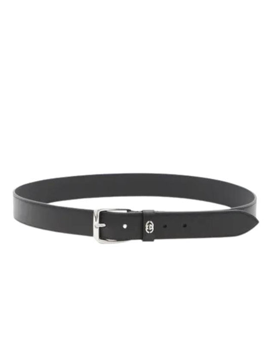 Interlocking G Detail Leather Belt Black - GUCCI - BALAAN 1