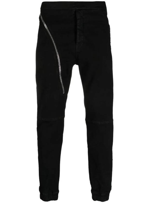 Air Cut Decorated Zipper Skinny Jogger Pants Black - RICK OWENS - BALAAN 1