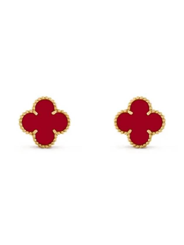 Vintage Alhambra Earrings Gold Red - VANCLEEFARPELS - BALAAN 2