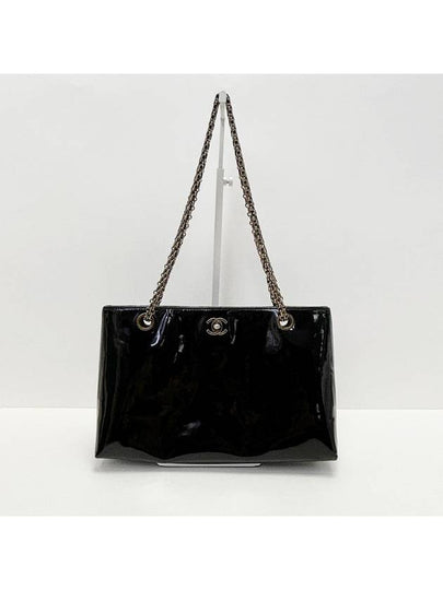 Black enamel 6th Division CC logo vintage chain square shoulder bag tote 4VCHB20521 - CHANEL - BALAAN 2