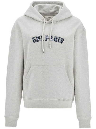 Classic Logo Print Hoodie Grey - AMI - BALAAN 2