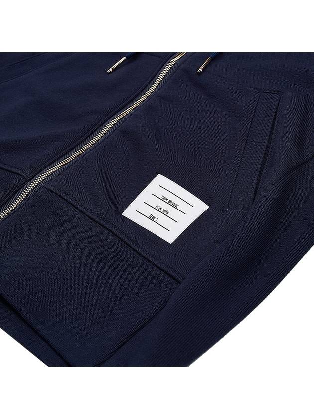 Engineered 4 Bar Diagonal Zip Up Hoodie Navy - THOM BROWNE - BALAAN 9