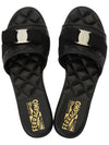 Vara Quilted Slippers Black - SALVATORE FERRAGAMO - BALAAN 3