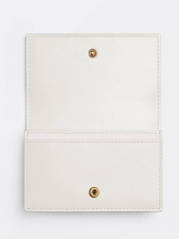 Intrecciato Flap Card Wallet Chalk - BOTTEGA VENETA - BALAAN 4