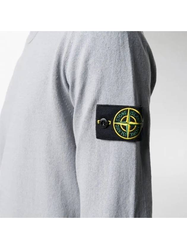 Wappen Patch Round Cotton Knit Top Light Grey - STONE ISLAND - BALAAN 5