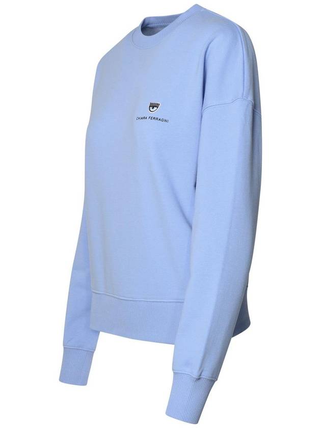 Chiara Ferragni Light Blue Cotton Blend Sweatshirt - CHIARA FERRAGNI - BALAAN 2