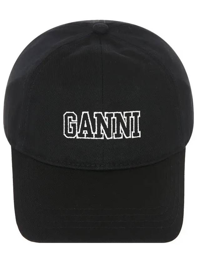 Embroid Logo Ball Cap Black - GANNI - BALAAN 2