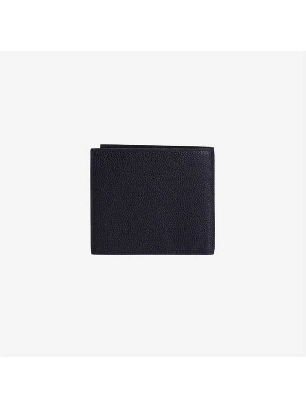 Pebble Grain Leather Half Wallet Black - THOM BROWNE - BALAAN 4