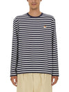 Fox Head Patch Regular Marin Long Sleeve T Shirt Navy Stripes - MAISON KITSUNE - BALAAN 3