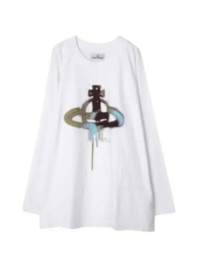 Spray ORB Fresh Long Sleeve T-Shirt White - VIVIENNE WESTWOOD - BALAAN 2