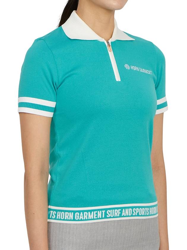 Women's Logo Short Sleeve PK Shirt Mint - HORN GARMENT - BALAAN 4