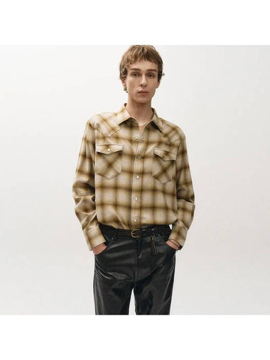 Ombre Western Check Shirt Brown - NOIRER - BALAAN 1