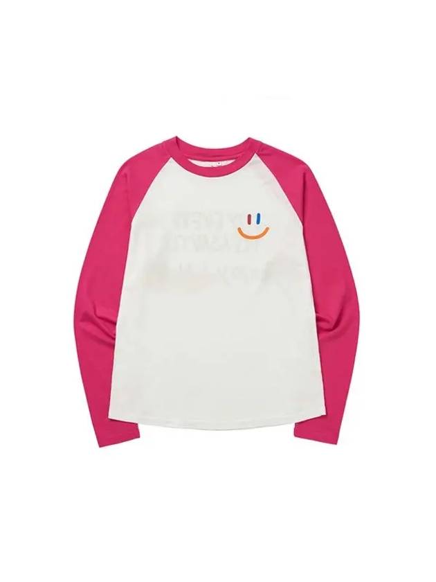 LaLa Raglan Long Sleeve T-Shirt Pink - LALA SMILE - BALAAN 1