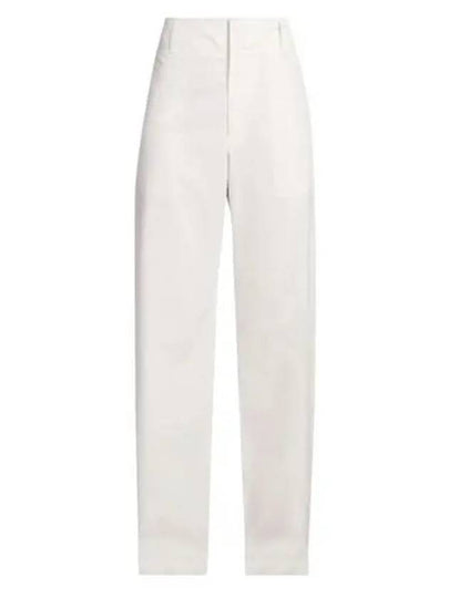 Compact Cotton Trousers Straight Pants White - BOTTEGA VENETA - BALAAN 2