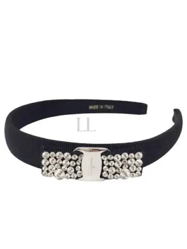 Vara Crystal Hairband Black - SALVATORE FERRAGAMO - BALAAN 2