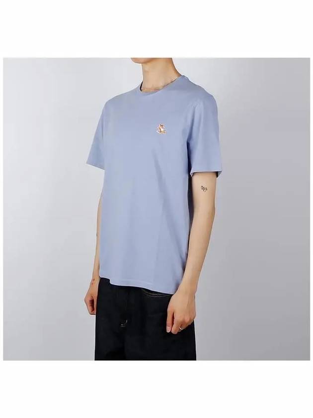 Chillax Fox Patch Regular Short Sleeve T-Shirt Blue - MAISON KITSUNE - BALAAN 3