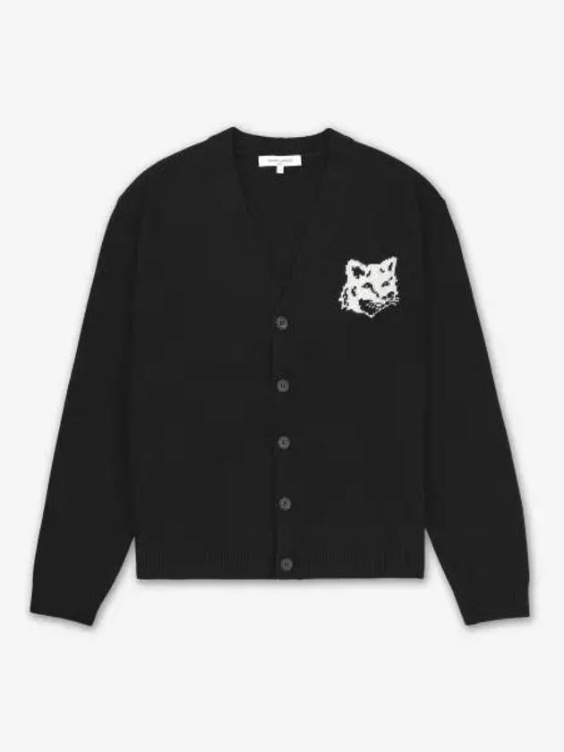 Fox Head Intarsia Comfort Cardigan Black - MAISON KITSUNE - BALAAN 2