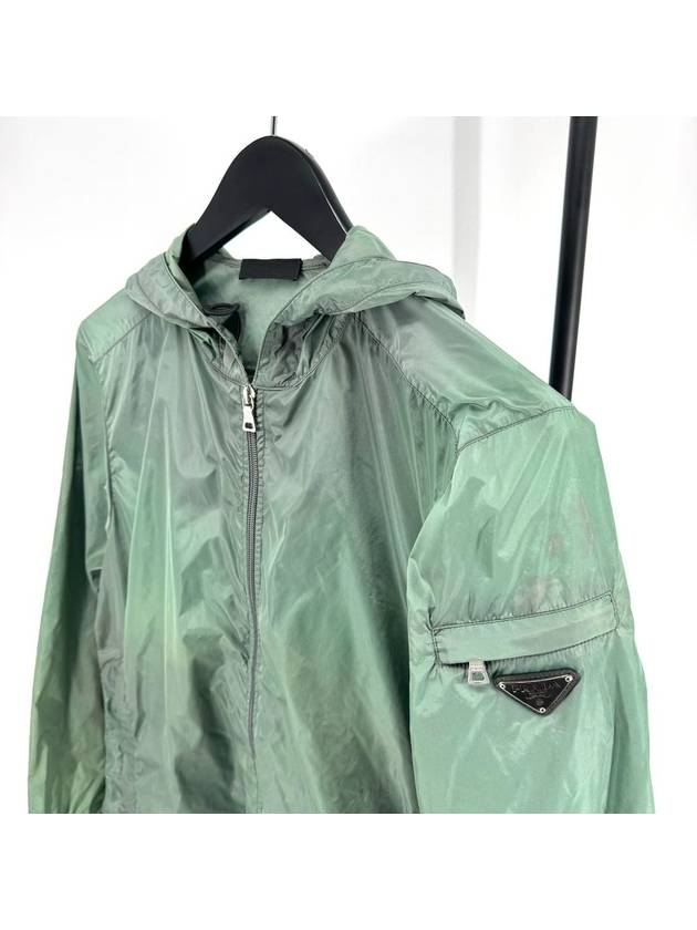 Nylon triangle logo windbreaker hood jacket size S - PRADA - BALAAN 5