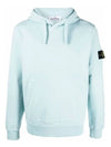 Waffen Patch Cotton Fleece Hoodie Aqua - STONE ISLAND - BALAAN 2