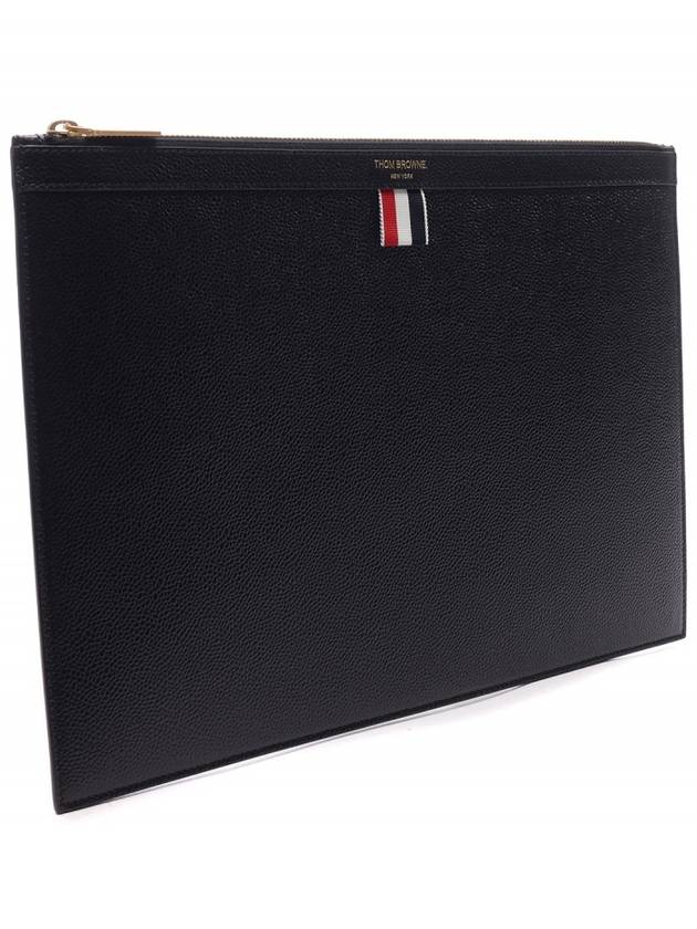 Medium Document Holder Clutch Bag Black - THOM BROWNE - BALAAN 4