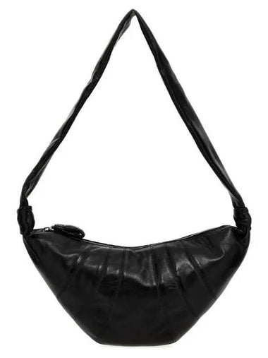 Croissant Medium Soft Nappa Leather Cross Bag Black - LEMAIRE - BALAAN 1