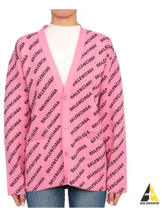 all-over logo cardigan pink - BALENCIAGA - BALAAN 2