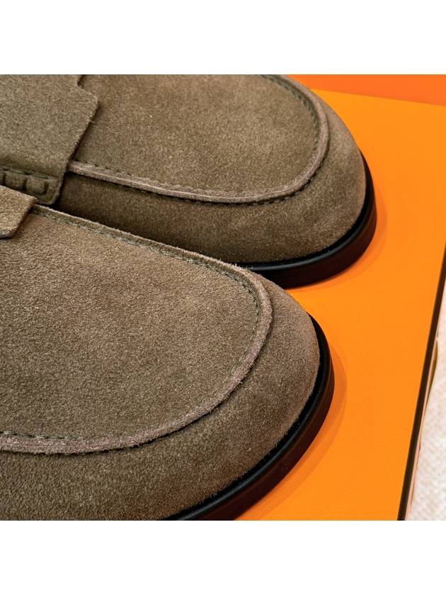 Men s Go Mule Suede Calfskin Etoupe - HERMES - BALAAN 6