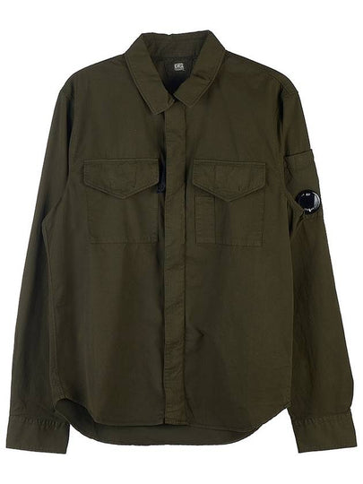 Lens Wappen Gabardine Overshirt Zip Up Jacket Ivy Green - CP COMPANY - BALAAN 2