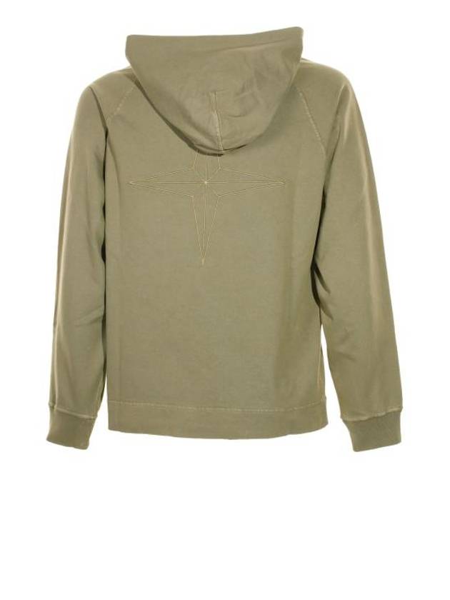 Men's Garment Dyed OLD Treatment Cotton Hoodie Green - STONE ISLAND - BALAAN 3