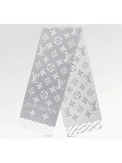 LV Essential Monogram Wool Scarf Light Grey - LOUIS VUITTON - BALAAN 2