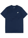 NSW Club French Terry Short Sleeve T-Shirt Navy - NIKE - BALAAN 2