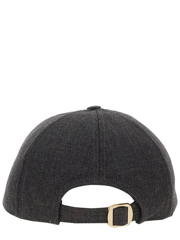 Web Canvas Base Ball Cap Dark Grey - GUCCI - BALAAN 4