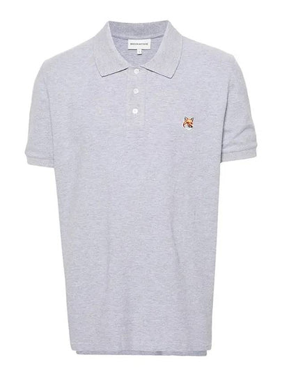 Fox Head Patch Cotton Polo Shirt Grey - MAISON KITSUNE - BALAAN 2