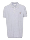 Fox Head Patch Cotton Polo Shirt Grey - MAISON KITSUNE - BALAAN 2