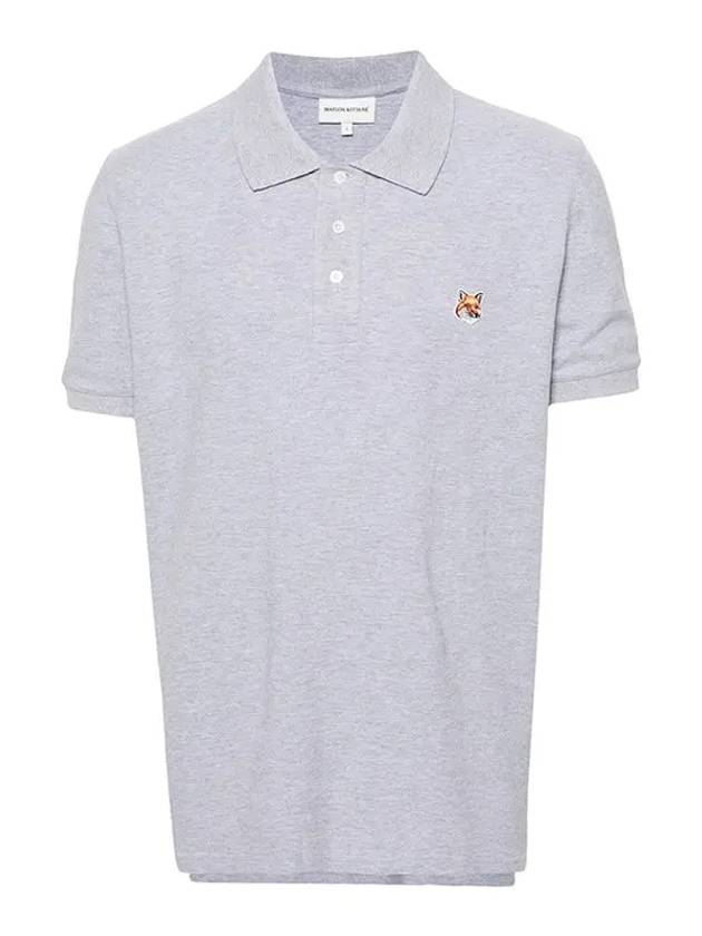 Fox Head Patch Cotton Polo Shirt Grey - MAISON KITSUNE - BALAAN 2