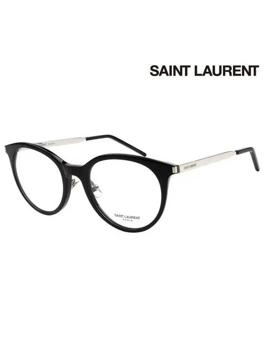 Eyewear Round Acetate Glasses Black - SAINT LAURENT - BALAAN.