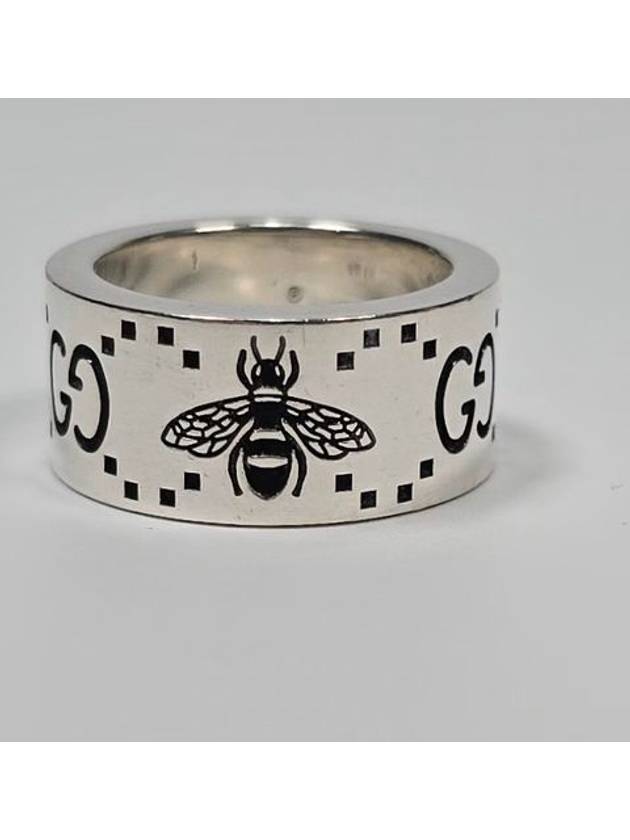 Bee GG engraving wide silver ring No 9 - GUCCI - BALAAN 1