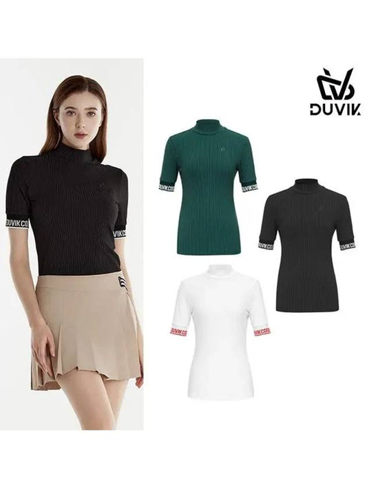 half-neck jacquard knit t-shirt DE2WTS125BK - DUVIK - BALAAN 2