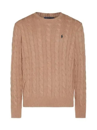 Embroidery Logo Cable Knit Top Brown - POLO RALPH LAUREN - BALAAN 2