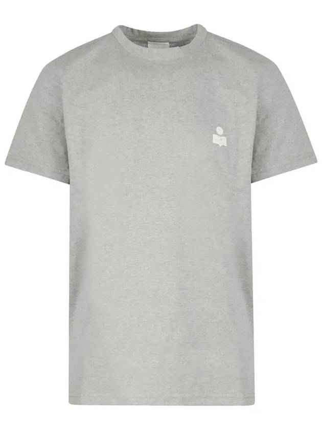 Zafferh Logo Cotton Short Sleeve T-Shirt Grey - ISABEL MARANT - BALAAN 3