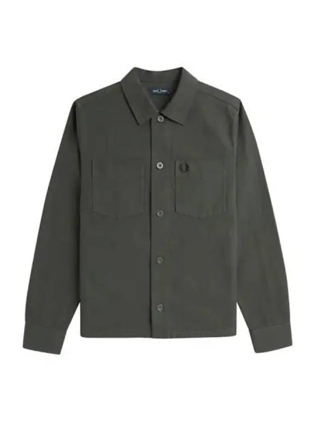 Fred Perry Canvas Overshirt Field Green - FRED PERRY - BALAAN 1