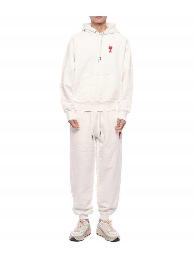 Heart Logo Jogger Pants White - AMI - BALAAN 4